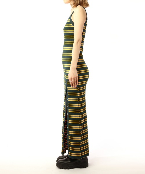 BACK TO THE FIELD(バック トゥー ザ フィールド)の「【MLB】ワンポイントロゴ刺繍スリットロングキャミワンピース(ワンピース・レディース・グリーン系/ネイビー系/ブラック・FREE)」の13枚目の写真