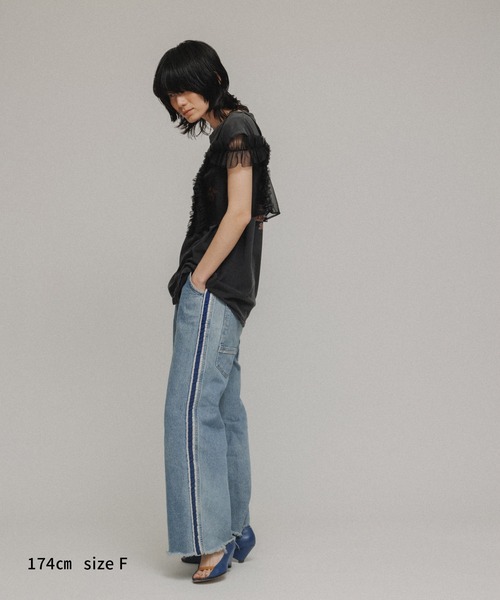 M TO R（ムウトアール）の「［BLOUSE］FRONT SNAP ORGANDY LAYERED TOPS（キャミソール・レディース・ホワイト/ブラック・FREE）」の12枚目の写真