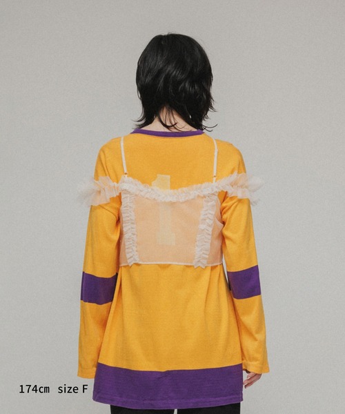 M TO R（ムウトアール）の「［BLOUSE］FRONT SNAP ORGANDY LAYERED TOPS（キャミソール・レディース・ホワイト/ブラック・FREE）」の8枚目の写真