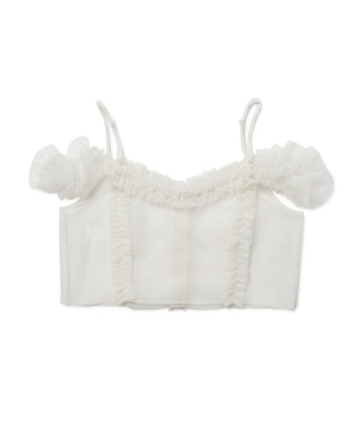 M TO R（ムウトアール）の「［BLOUSE］FRONT SNAP ORGANDY LAYERED TOPS（キャミソール・レディース・ホワイト/ブラック・FREE）」の20枚目の写真