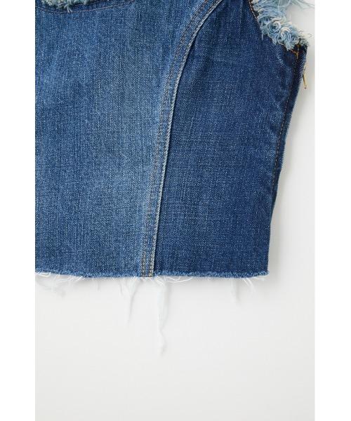 MOUSSY(マウジー)の「PANEL DENIM SLEEVELESS トップス(タンクトップ・レディース・ブルー・1/2)」の14枚目の写真