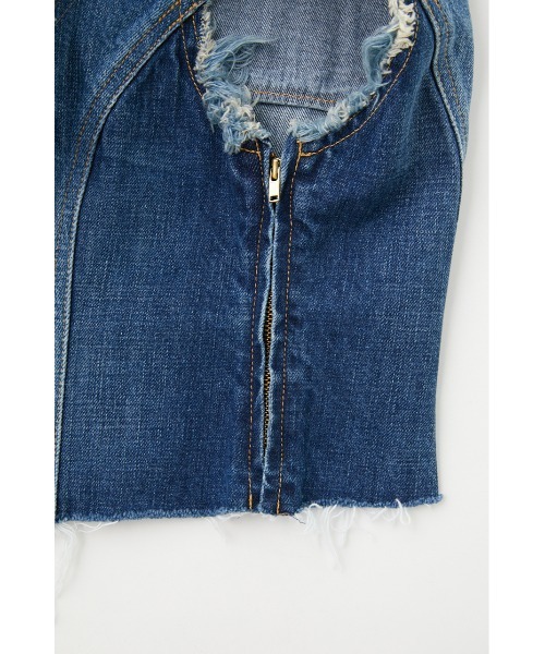 MOUSSY(マウジー)の「PANEL DENIM SLEEVELESS トップス(タンクトップ・レディース・ブルー・1/2)」の15枚目の写真