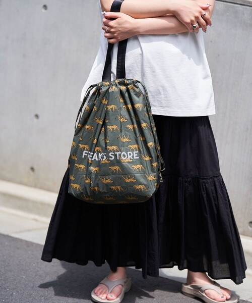 KiU(キウ)の「KiU×FREAK'S STORE/キウ×フリークスストア 別注 ECO BAG/ 別注エコバッグ(エコバッグ/サブバッグ・レディース・オリーブ/サックスブルー/キャメル/その他9/レオパード・ONE SIZE)」の21枚目の写真