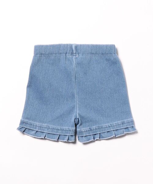 petit main(プティマイン)の「【接触冷感】裾フリル1分丈パンツ(スウェットパンツ・キッズ・サックスブルー/オフホワイト/ネイビー/ライトピンク・120cm/90cm/130cm/110cm/80cm/100cm)」の7枚目の写真