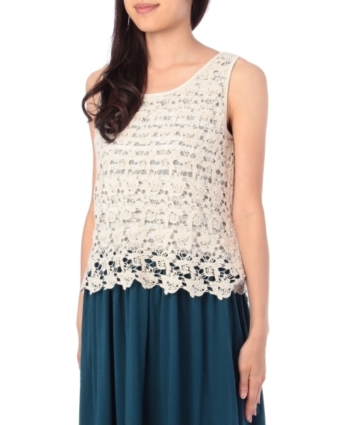 grove（グローブ）の「レースドッキングワンピース（ワンピース・レディース・グリーン/グレー/ブルー・03/02）」の6枚目の写真