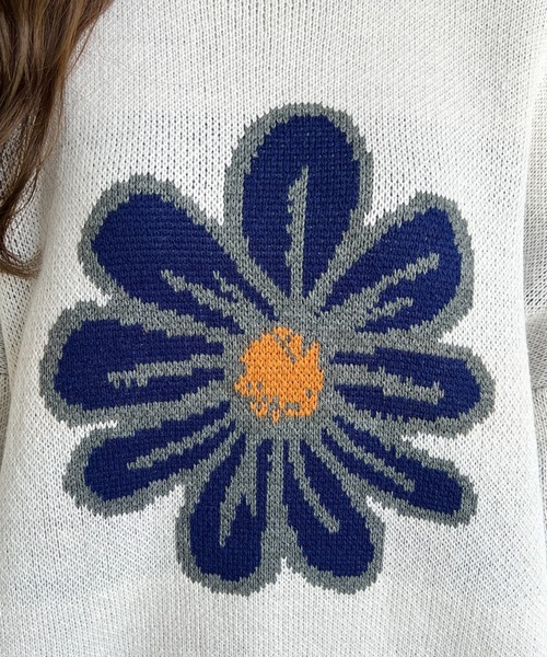 moment+（モーメントプラス）の「【累計販売枚数2万枚突破！】5Gフラワージャガードニットプルオーバー（ニット/セーター・レディース・アイボリー/ブラック/ボルドー/ネイビー・M/L）」の11枚目の写真