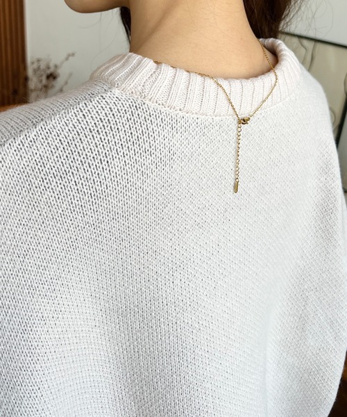 moment+（モーメントプラス）の「【累計販売枚数2万枚突破！】5Gフラワージャガードニットプルオーバー（ニット/セーター・レディース・アイボリー/ブラック/ボルドー/ネイビー・M/L）」の13枚目の写真