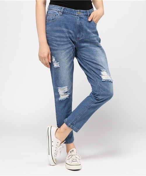 Chico(チコ)の「BYダメージデニムPT(その他パンツ・レディース・ブルー・MEDIUM/SMALL)」の2枚目の写真