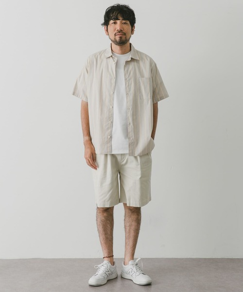 URBAN RESEARCH DOORS（アーバンリサーチドアーズ）の「ストライプレギュラーカラーショートスリーブシャツ（シャツ/ブラウス・メンズ・ベージュ系その他/ブルー系その他/グレー系その他・MEDIUM/LARGE）」の8枚目の写真