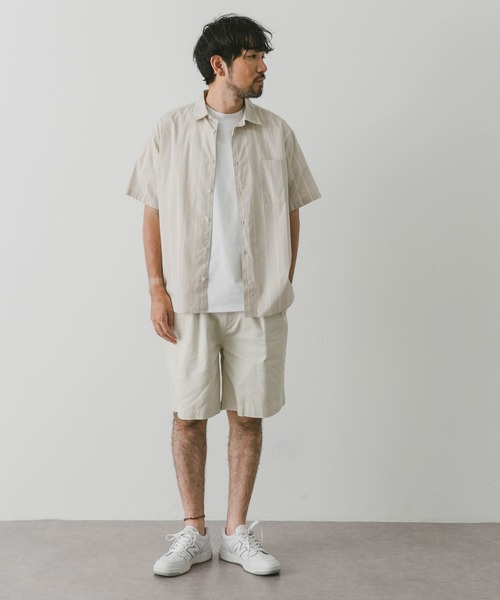 URBAN RESEARCH DOORS（アーバンリサーチドアーズ）の「ストライプレギュラーカラーショートスリーブシャツ（シャツ/ブラウス・メンズ・ベージュ系その他/ブルー系その他/グレー系その他・MEDIUM/LARGE）」の13枚目の写真