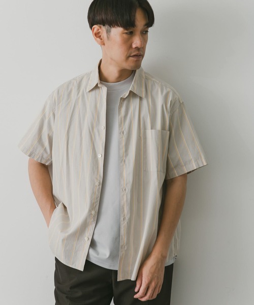 URBAN RESEARCH DOORS（アーバンリサーチドアーズ）の「ストライプレギュラーカラーショートスリーブシャツ（シャツ/ブラウス・メンズ・ベージュ系その他/ブルー系その他/グレー系その他・MEDIUM/LARGE）」の14枚目の写真