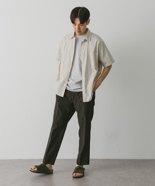 URBAN RESEARCH DOORS（アーバンリサーチドアーズ）の「ストライプレギュラーカラーショートスリーブシャツ（シャツ/ブラウス・メンズ・ベージュ系その他/ブルー系その他/グレー系その他・MEDIUM/LARGE）」の11枚目の写真