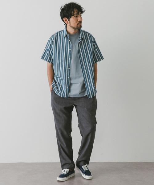 URBAN RESEARCH DOORS（アーバンリサーチドアーズ）の「ストライプレギュラーカラーショートスリーブシャツ（シャツ/ブラウス・メンズ・ベージュ系その他/ブルー系その他/グレー系その他・MEDIUM/LARGE）」の20枚目の写真