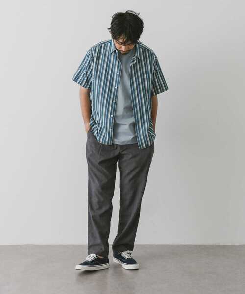 URBAN RESEARCH DOORS（アーバンリサーチドアーズ）の「ストライプレギュラーカラーショートスリーブシャツ（シャツ/ブラウス・メンズ・ベージュ系その他/ブルー系その他/グレー系その他・MEDIUM/LARGE）」の21枚目の写真