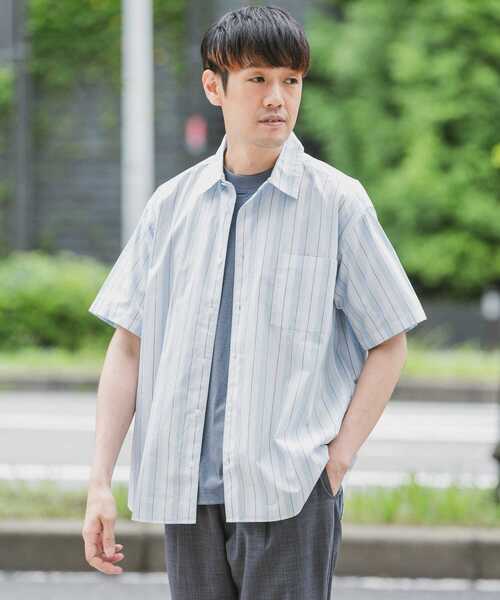 URBAN RESEARCH DOORS（アーバンリサーチドアーズ）の「ストライプレギュラーカラーショートスリーブシャツ（シャツ/ブラウス・メンズ・ベージュ系その他/ブルー系その他/グレー系その他・MEDIUM/LARGE）」の22枚目の写真
