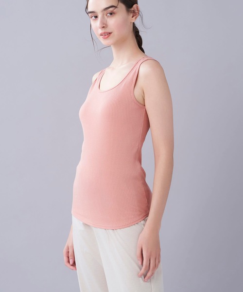 綿100% リブ編みコットン タンクトップ（インナーウェア/肌着