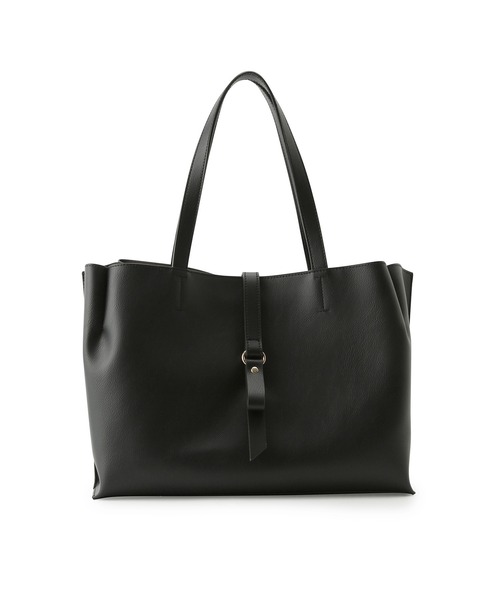 ROPE' PICNIC(ロペピクニック)の「A4対応/フラットリボンベルト2層トートバッグ(トートバッグ・レディース・ブラック/ベージュ/キナリ・FREE)」の4枚目の写真