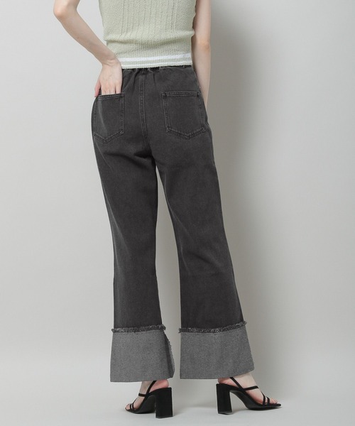 3.3 Field Trip （3.3フィールドトリップ）の「「3.3 Field Trip／ワイドデニムパンツ」 裾ロールアップ / 折り返し / ストレート / ハイウェスト / 背中ゴムあり2964179（デニムパンツ・レディース・ブラック/サックスブルー/ブルー・SMALL/MEDIUM）」の14枚目の写真