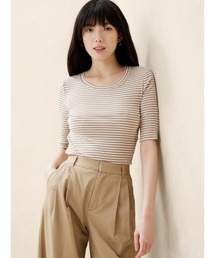 BANANA REPUBLIC FACTORY STORE リブエルボースリーブTシャツ