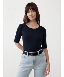 BANANA REPUBLIC FACTORY STORE リブエルボースリーブTシャツ