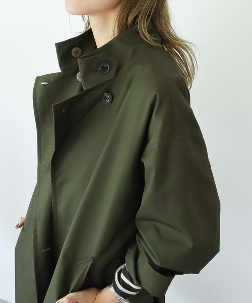AMERICAN HOLIC（アメリカンホリック）の「撥水加工スタンドカラートレンチコート（その他アウター・レディース・カーキ/ベージュ・M/L）」の8枚目の写真