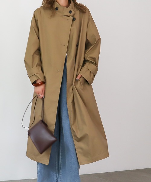 AMERICAN HOLIC（アメリカンホリック）の「撥水加工スタンドカラートレンチコート（その他アウター・レディース・カーキ/ベージュ・M/L）」の11枚目の写真