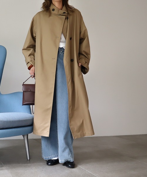 AMERICAN HOLIC（アメリカンホリック）の「撥水加工スタンドカラートレンチコート（その他アウター・レディース・カーキ/ベージュ・M/L）」の17枚目の写真