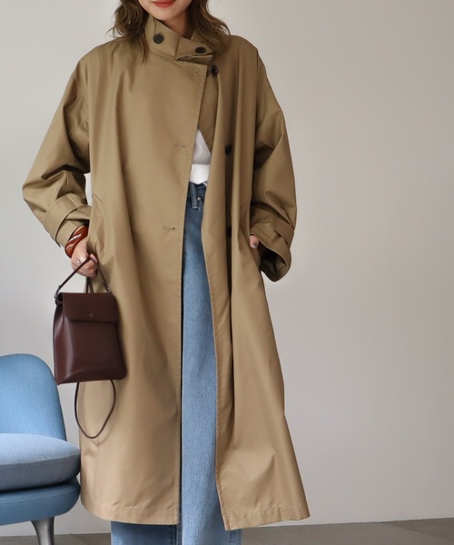 AMERICAN HOLIC（アメリカンホリック）の「撥水加工スタンドカラートレンチコート（その他アウター・レディース・カーキ/ベージュ・M/L）」の18枚目の写真