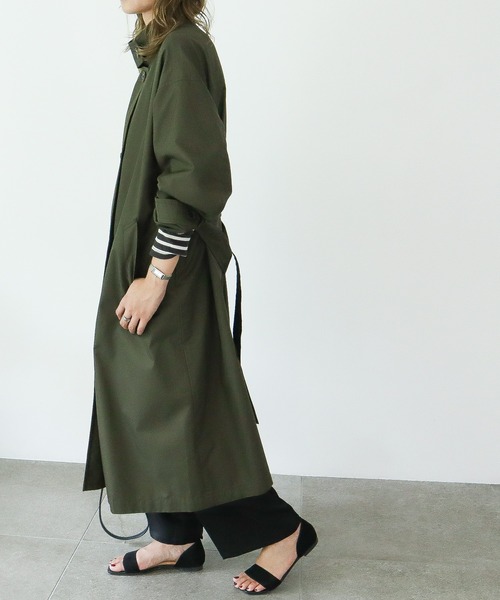 AMERICAN HOLIC（アメリカンホリック）の「撥水加工スタンドカラートレンチコート（その他アウター・レディース・カーキ/ベージュ・M/L）」の22枚目の写真
