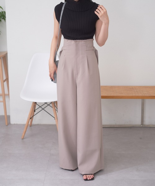 Chico（チコ）の「サイドベルトスラックスパンツ（スラックス・レディース・チャコールグレー/グレイッシュベージュ/グレー・FREE）」の21枚目の写真