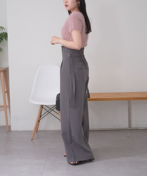 Chico（チコ）の「サイドベルトスラックスパンツ（スラックス・レディース・チャコールグレー/グレイッシュベージュ/グレー・FREE）」の4枚目の写真