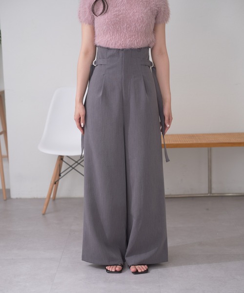 Chico（チコ）の「サイドベルトスラックスパンツ（スラックス・レディース・チャコールグレー/グレイッシュベージュ/グレー・FREE）」の14枚目の写真