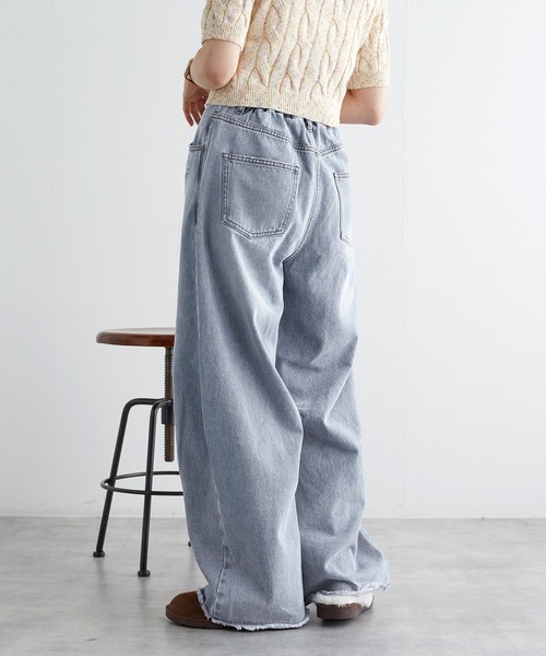 w closet（ダブルクローゼット）の「裾フリンジデニムカーブパンツ