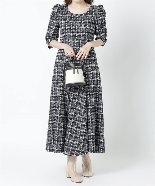インポートセレクトショップラメツイードワンピース　銀座 GINZA COUTURE/銀座クチュール】 ツイード/ ノースリーブ/ A