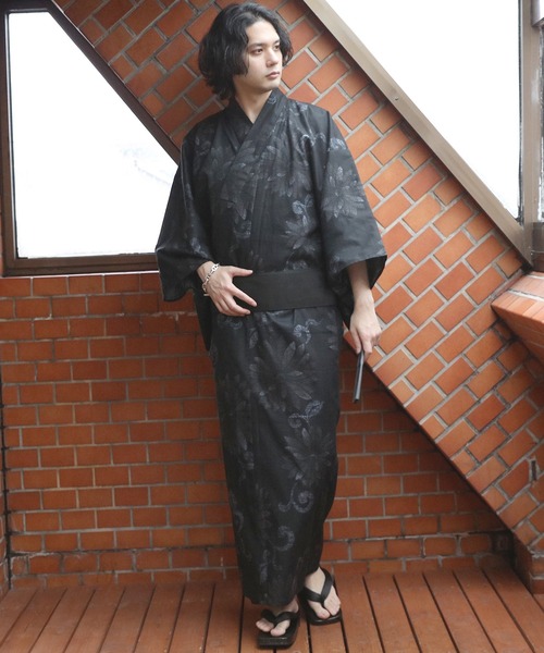 ８(eight)（エイト）の「デザイン浴衣 単品（浴衣・メンズ・D/E/I/G/J/B/A/C/F/K/H/L/ブラック系5/ブラック系6/ネイビー/ネイビー系1/ブラック系1/ブラック系3/ネイビー系3/ネイビー系4/ネイビー系5/ネイビー系2/ブラック系2/ブラック系4・MEDIUM/X-LARGE/LARGE）」の6枚目の写真