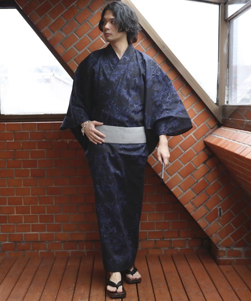 ８(eight)（エイト）の「デザイン浴衣 単品（浴衣・メンズ・D/E/I/G/J/B/A/C/F/K/H/L/ブラック系5/ブラック系6/ネイビー/ネイビー系1/ブラック系1/ブラック系3/ネイビー系3/ネイビー系4/ネイビー系5/ネイビー系2/ブラック系2/ブラック系4・MEDIUM/X-LARGE/LARGE）」の10枚目の写真