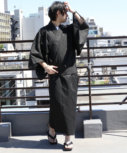 ８(eight)（エイト）の「デザイン浴衣 単品（浴衣・メンズ・D/E/I/G/J/B/A/C/F/K/H/L/ブラック系5/ブラック系6/ネイビー/ネイビー系1/ブラック系1/ブラック系3/ネイビー系3/ネイビー系4/ネイビー系5/ネイビー系2/ブラック系2/ブラック系4・MEDIUM/X-LARGE/LARGE）」の16枚目の写真