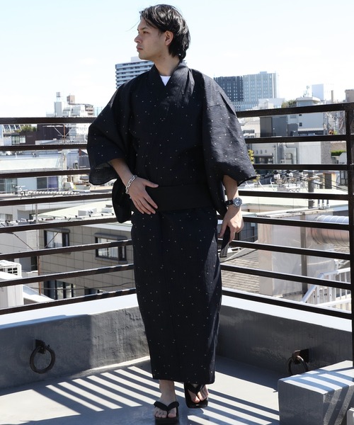 ８(eight)（エイト）の「デザイン浴衣 単品（浴衣・メンズ・D/E/I/G/J/B/A/C/F/K/H/L/ブラック系5/ブラック系6/ネイビー/ネイビー系1/ブラック系1/ブラック系3/ネイビー系3/ネイビー系4/ネイビー系5/ネイビー系2/ブラック系2/ブラック系4・MEDIUM/X-LARGE/LARGE）」の17枚目の写真