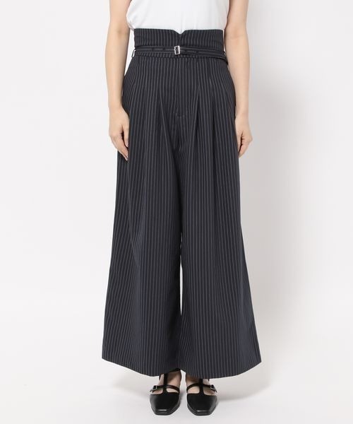 mysty woman（ミスティウーマン）の「ナローベルトワイドタックパンツ 977529（その他パンツ・レディース・ブルー系その他/ダークベージュ/オレンジ・FREE）」の7枚目の写真