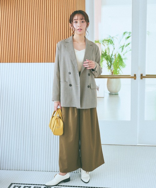 mysty woman（ミスティウーマン）の「ナローベルトワイドタックパンツ 977529（その他パンツ・レディース・ブルー系その他/ダークベージュ/オレンジ・FREE）」の19枚目の写真