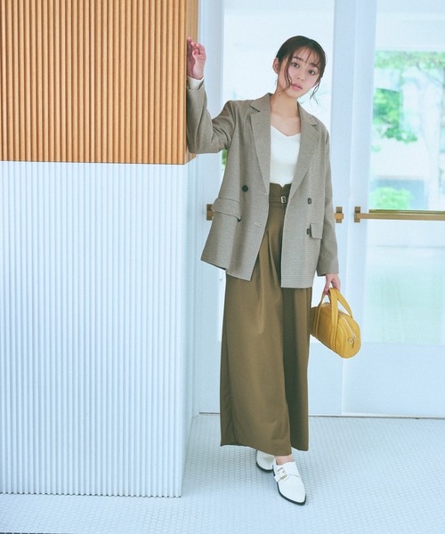 mysty woman（ミスティウーマン）の「ナローベルトワイドタックパンツ 977529（その他パンツ・レディース・ブルー系その他/ダークベージュ/オレンジ・FREE）」の18枚目の写真