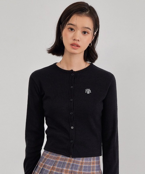 muahmuah（ムーアムーア）の「A'GEM/9 × .kom『muah muah/ムーアムーア』 ANGORA SLIM FIT CARDIGAN/アンゴラ スリフィット カーディガン（カーディガン/ボレロ・レディース・アイボリー/ネイビー/ライトブルー/ブラック・FREE）」の3枚目の写真