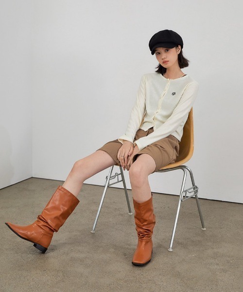muahmuah（ムーアムーア）の「A'GEM/9 × .kom『muah muah/ムーアムーア』 ANGORA SLIM FIT CARDIGAN/アンゴラ スリフィット カーディガン（カーディガン/ボレロ・レディース・アイボリー/ネイビー/ライトブルー/ブラック・FREE）」の6枚目の写真