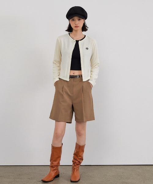 muahmuah（ムーアムーア）の「A'GEM/9 × .kom『muah muah/ムーアムーア』 ANGORA SLIM FIT CARDIGAN/アンゴラ スリフィット カーディガン（カーディガン/ボレロ・レディース・アイボリー/ネイビー/ライトブルー/ブラック・FREE）」の8枚目の写真