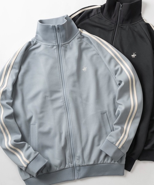BEVERLY HILLS POLO CLUB（ビバリーヒルズポロクラブ）の「【71】【BEVERLY HILLS POLO CLUB/ビバリーヒルズポロクラブ】ブランドアイコン ワンポイントロゴ刺繍 サイドライン トラックジャケット ジャージ（ジャージ・レディース・ライトブルー/ブラック/オレンジ/アイボリー/ネイビー/グレー/バーガンディー/ダークブラウン/ブラウン系/ホワイト系/ワイン系/ネイビー系・XL/L/M）」の7枚目の写真
