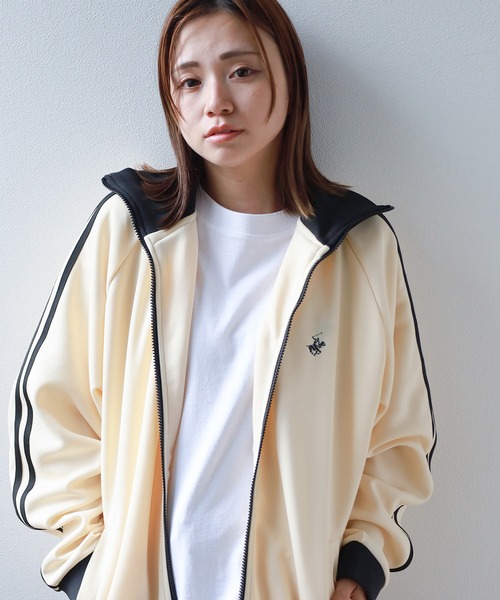 BEVERLY HILLS POLO CLUB（ビバリーヒルズポロクラブ）の「【71】【BEVERLY HILLS POLO CLUB/ビバリーヒルズポロクラブ】ブランドアイコン ワンポイントロゴ刺繍 サイドライン トラックジャケット ジャージ（ジャージ・レディース・ライトブルー/ブラック/オレンジ/アイボリー/ネイビー/グレー/バーガンディー/ダークブラウン/ブラウン系/ホワイト系/ワイン系/ネイビー系・XL/L/M）」の15枚目の写真