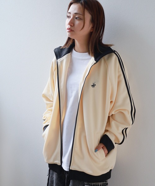 BEVERLY HILLS POLO CLUB（ビバリーヒルズポロクラブ）の「【71】【BEVERLY HILLS POLO CLUB/ビバリーヒルズポロクラブ】ブランドアイコン ワンポイントロゴ刺繍 サイドライン トラックジャケット ジャージ（ジャージ・レディース・ライトブルー/ブラック/オレンジ/アイボリー/ネイビー/グレー/バーガンディー/ダークブラウン/ブラウン系/ホワイト系/ワイン系/ネイビー系・XL/L/M）」の21枚目の写真