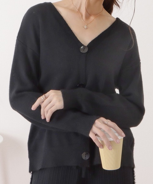 Lace Ladies(レースレディース)の「ベーシックロングニットVネックカーディガン(ニット/セーター・レディース・ベージュ/グレー/ブラック/モカ/ブラウン・FREE)」の9枚目の写真