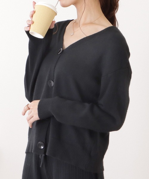 Lace Ladies(レースレディース)の「ベーシックロングニットVネックカーディガン(ニット/セーター・レディース・ベージュ/グレー/ブラック/モカ/ブラウン・FREE)」の10枚目の写真