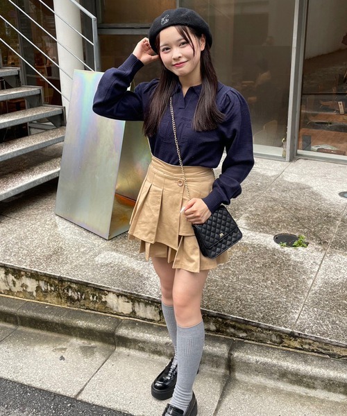 one after another NICE CLAUP(ワンアフターアナザーナイスクラップ)の「ロゴジャガードニットプルオーバー(ニット/セーター・レディース・ネイビー/ミント/アイボリー・FREE)」の12枚目の写真
